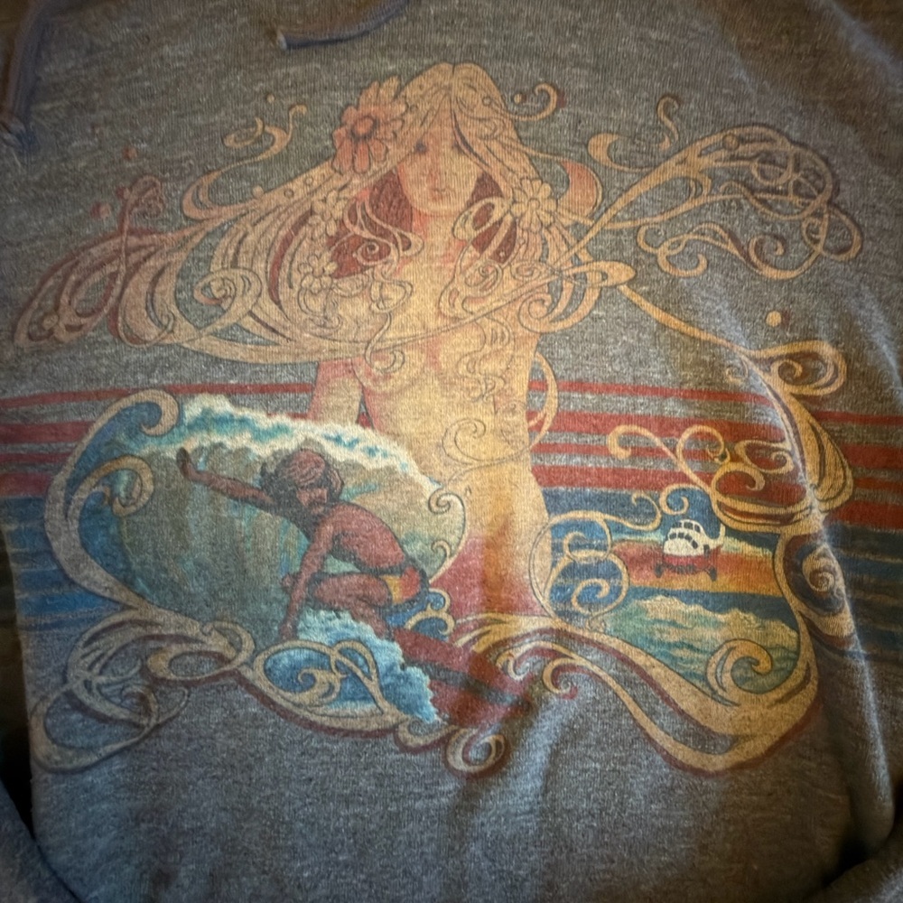 Very Rare HTF Aviator Nation Gray Mermaid Hoodie - Picture 4 of 6
